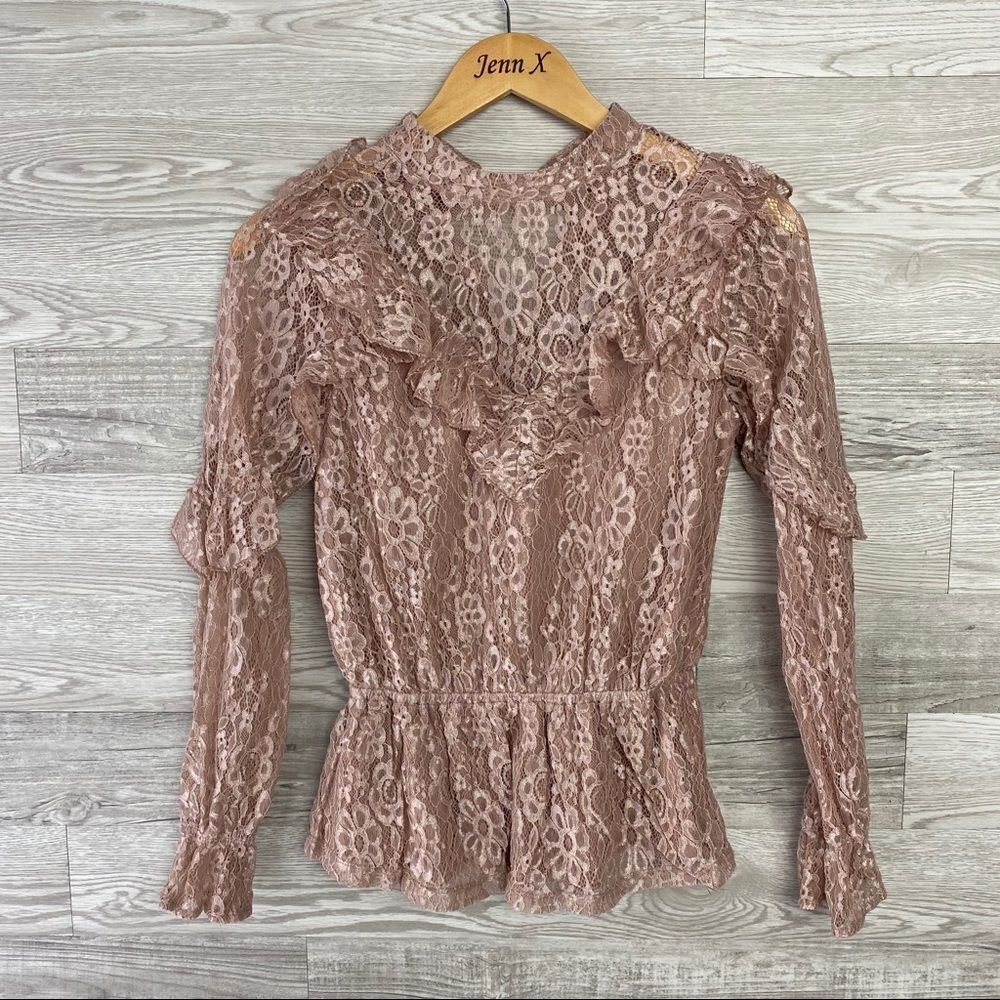 FavLux Lace Long Sleeve Victorian Inspired Blouse
